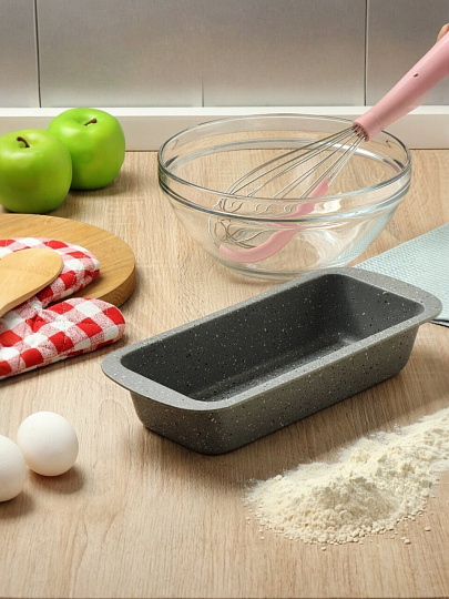 Форма для запекания сталь, 13х29.5х5.3 см, 1.2 л, антипригарное покрытие, прямоугольная, Daniks, Гранит, KB185150.4-GrMC