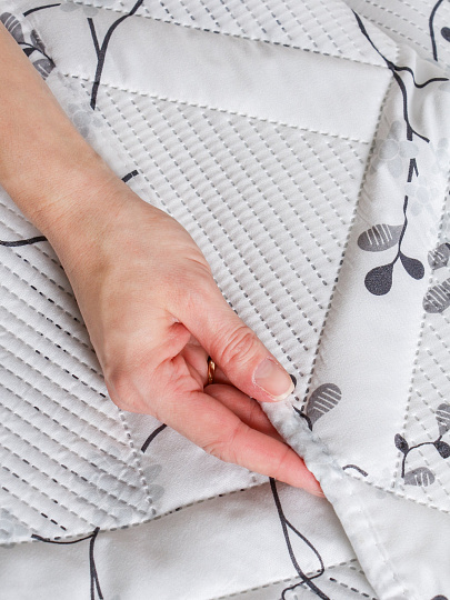 Покрывало 2-спальное, 180х200 см, 100% полиэстер, стеганое, Silvano, Прованс, белое