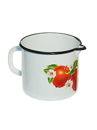 Кружка сталь, эмалированное покрытие, 1 л, с носиком, Керченский металлургический завод, 40104-072/4, в ассортименте