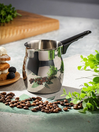 Турка 0.4 л, нержавеющая сталь, ручка пластиковая, Y4-7930