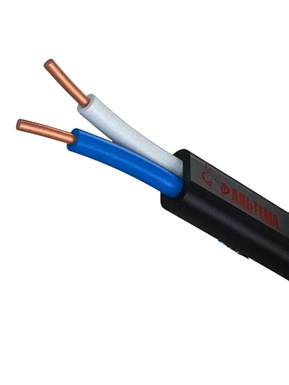 Кабель ВВГ-Пнг(А)-LS, 2х2.5 мм², 5 м, медь, силовой, негорючий, ГОСТ, черный, Альтема, А000199