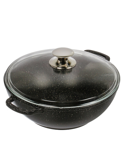 Казан алюминий, антипригарное покрытие, 4 л, Гранит, с крышкой, Горница, кн2832аг