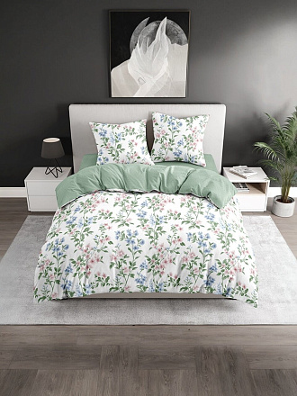 Постельное белье 1.5-спальное, простыня 150х215 см, 1 наволочка 50х70 см, пододеяльник 145х215 см, Silvano, поплин, Сюси