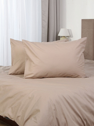 Наволочка 2 шт, Silvano, поплин, 100% хлопок, 50 х 70 см, бежевая, 110 г/м2, Узбекистан