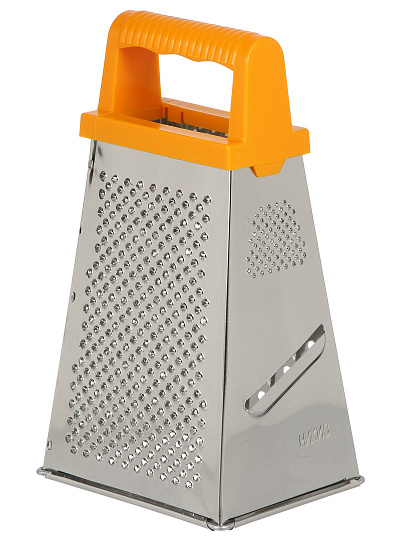 Терка 4 грани, 12х9.6х20.8 см, сталь, рукоятка полипропилен, с контейнером, навеска, Никис, ТН-2ук, 116678, хром