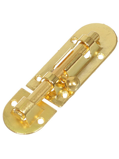 Шпингалет овальный, ригель круглый, Trodos, 90 мм, 01.03.01 L, 205054, золото