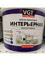 Краска водно-дисперсионная, VGT, акриловая, интерьерная, влагостойкая, матовая, белоснежная, 7 кг - фото 2