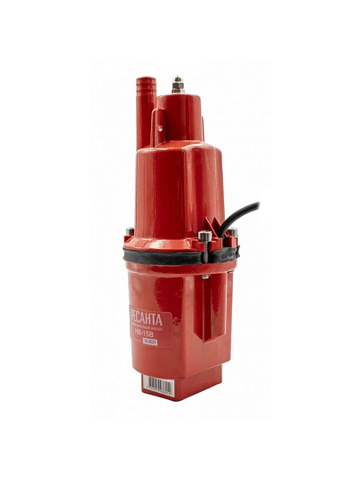 Насос вибрационный, Ресанта, верхний забор, 15 м, 300 Вт, глубина погружения 3 м, максимальный напор 75 м, 1.32 м³/ч, НВ-15В