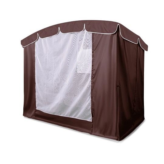 Качели садовые 4-местные, 265х143х195 см, 380 кг, Arno, Элегант Люкс+, раскладываются в кровать, с москитной сеткой, шоколадный, золотые, подушка шоколадная, 2016-КД-45/Л+, металл