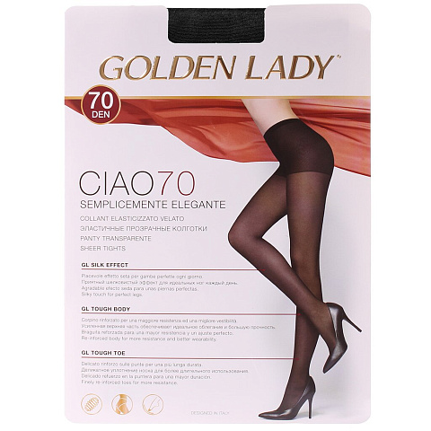 Колготки Golden Lady, Ciao, 70 DEN, р. 3, nero/черные, с уплотненными шортиками