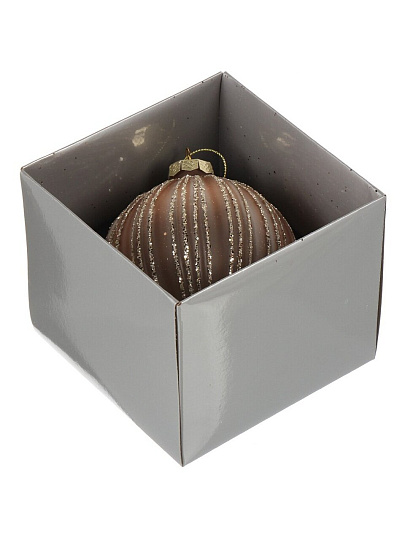 Елочный шар Серебристые грани, 10 см, стекло, XF24-SC016