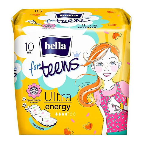 Прокладки женские Bella, Perfecta Ultra Energy, 10 шт, супертонкие, BE-013-RW10-260