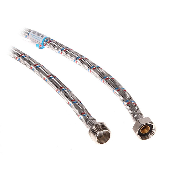 Подводка для воды 1/2&quot;х1.2 м, г-ш, латунь, AquaLine