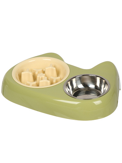 Миска для животных Y4-11430, металл, силикон, двойная, 30 см