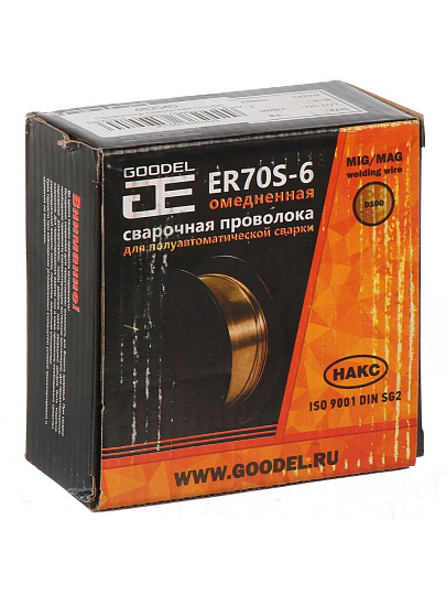 Проволока сварочная Goodel, ER70S-6, с омедненной поверхностью, диаметр 0.8 мм, 1 кг, C70D10008