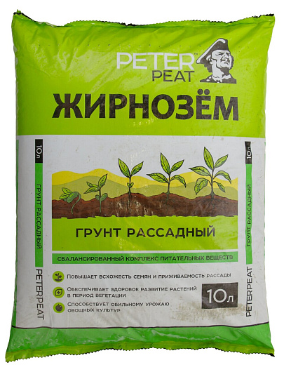 Грунт Жирнозём, Рассадный торфяной, 10 л Peter Peat