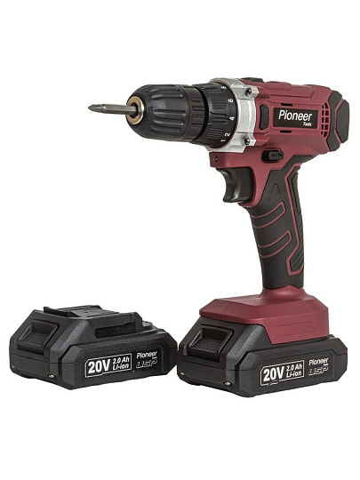 Дрель-шуруповерт аккумуляторный, Pioneer, CD-M2012C USP, 20 В, кейс, 17277
