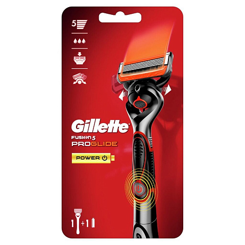 Станок для бритья Gillette, Fusion Proglide Power Flexball Red, для мужчин, 1 сменная кассета