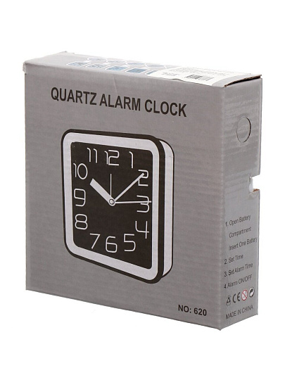 Часы настольные, 14.5х14.5 см, круглые, пластик, в ассортименте, Модерн, Y4-5211