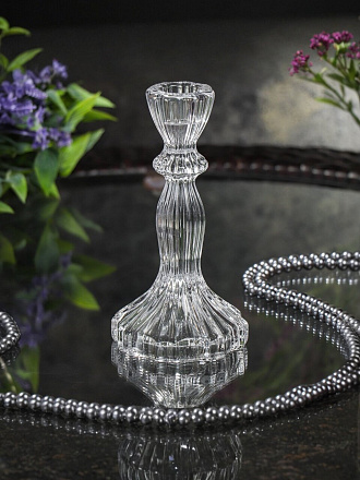 Подсвечник декоративный стекло, 1 свеча, 8х16 см, Y6-10435