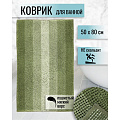 Коврик для ванной, 0.5х0.8 м, полиэстер, зеленый, Макарон, Y3-847