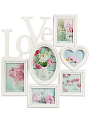 Фоторамка-коллаж на 6 фото, 40х42 см, пластик, белая, Любовь, Y4-11080 - фото 3
