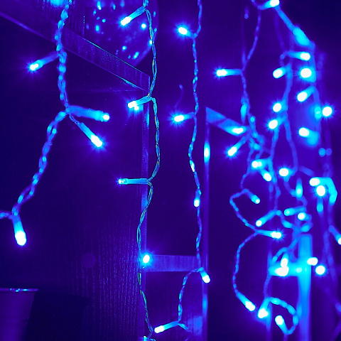 Бахрома светодиодная 195, 12 м, Uniel, свет синий, с эффектом мерцания, на улице/в помещении, сетевая, UL-00010882