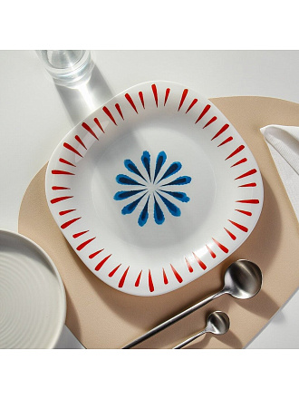 Тарелка обеденная, стеклокерамика, 26 см, квадратная, Кассиопея, Daniks