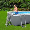 Бассейн каркасный Bestway, 488х244х122 см, Power Steel Rectangular, 56670BW, фильтр-насос, лестница, тент, 11532 л, поплавок-дозатор - фото 10