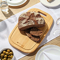 Доска разделочная бамбук, 39х24х1.5 см, с ручкой, прямоугольная, Daniks, H-2165L - фото 4