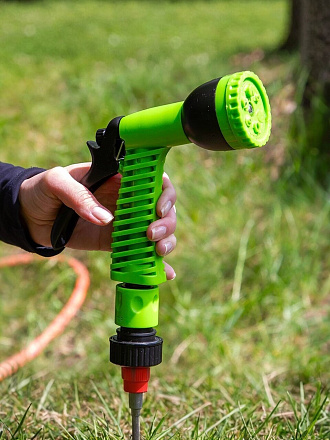 Набор для полива 4 предмета, пистолет 6 режимов, фитинги для шланга 1/2