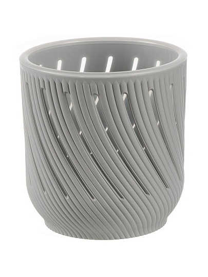 Кашпо пластик, 3.1 л, 16.8х17.6 см, серый жемчуг, La Decoro, Fleurs, КШ-3727