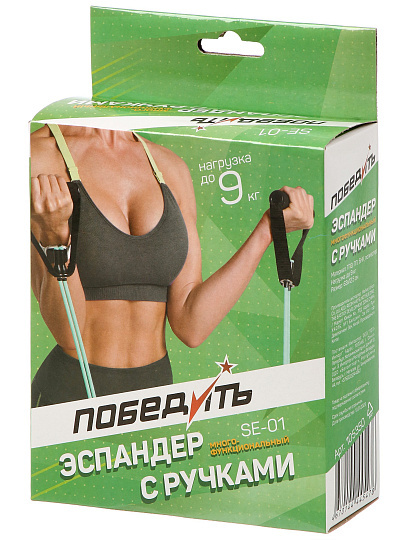 Эспандер для укрепления мышц спины, 63x12.5 см см, до 9 кг, Победитъ, SE-01, 105350