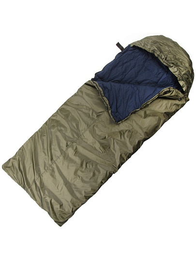 Спальный мешок одеяло, 190+35х90х10 см, -5 °C, термофайбер 300г/м2, с капюшоном, подклад хлопок/бязь 140г/м, Следопыт, PF-SB-48
