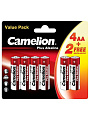 Батарейка Camelion, АА (LR6, 15A), Plus Alkaline, щелочная, 1.5 В, блистер, 4+2 шт, 15308