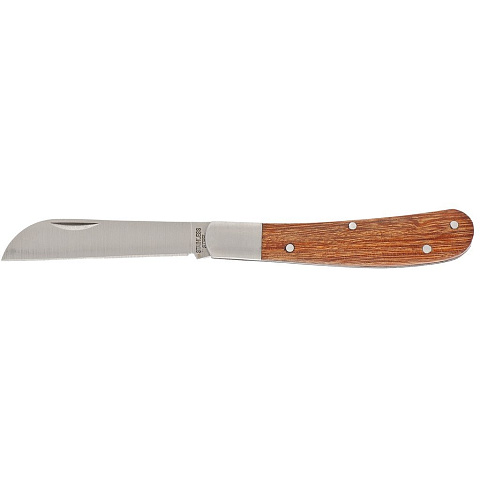 Нож садовый складной, прямое лезвие, 173 мм, деревянная рукоятка, Palisad, 79003