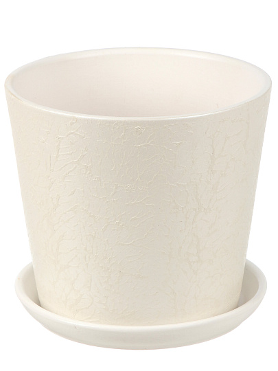 Горшок керамика, 2.6 л, 18х16 см, белый, Перл №4, 022467