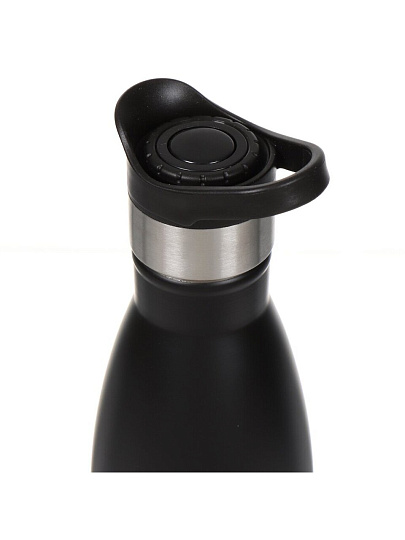 Термобутылка нержавеющая сталь, 0.6 л, узкая горловина, Barouge, колба нержавеющая сталь, черная, BT-007