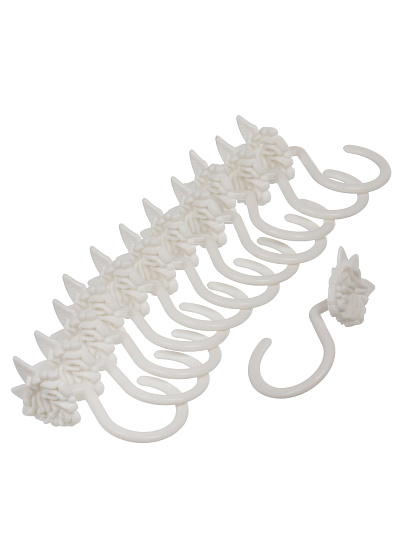 Штора для ванн 180х180 см, PEVA, Белая классика с кольцами, Y4-11135