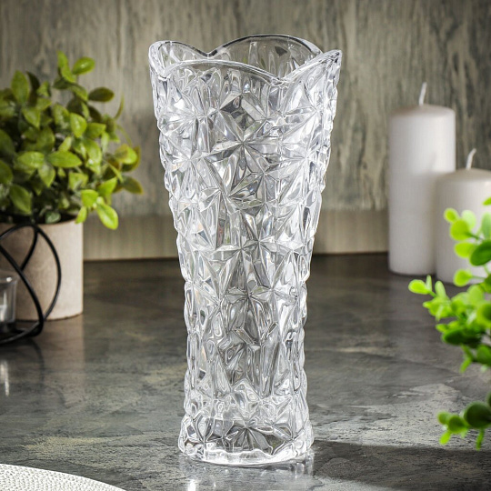 Ваза стекло, настольная, 29х13 см, Волна, Y4-5377