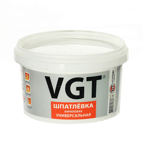 Шпатлевка VGT, акриловая, универсальная, 1 кг