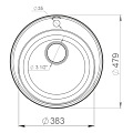 Мойка кухонная врезная, GranFest, Quarz, кварцевый песок, 479 мм, без сифона, песок, GF-Z08 - фото 4