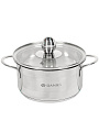 Кастрюля нержавеющая сталь, 1 л, крышка стекло, Daniks, GS-01311-14CA/SD-514, индукция - фото 6