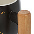 Кружка керамика, 400 мл, с крышкой, с ложкой, деревянная ручка, Y6-10239, черный мрамор - фото 5