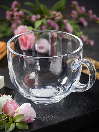 Бульонница стекло, 500 мл, с ручкой, Daniks, SW11, прозрачная