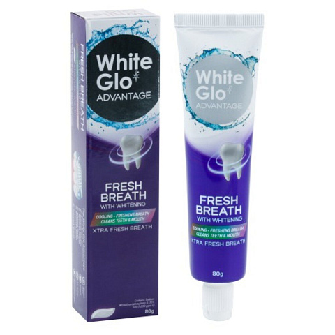 Зубная паста White Glo, Свежее дыхание, 80 г, отбеливающая