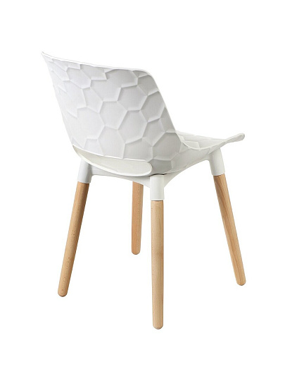 Стул обеденный 460х450х780 мм, пластик, белый, сиденье квадратное, Модерн, L020038