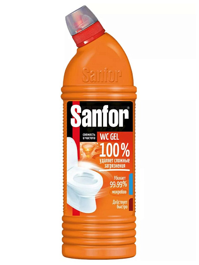 Средство для унитаза Sanfor, Super Power, 750 мл, свежесть и чистота за 1 минуту, 9611