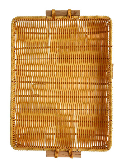 Корзина 43х30х4.5 см, прямоугольная, плетеная, Y4-14155