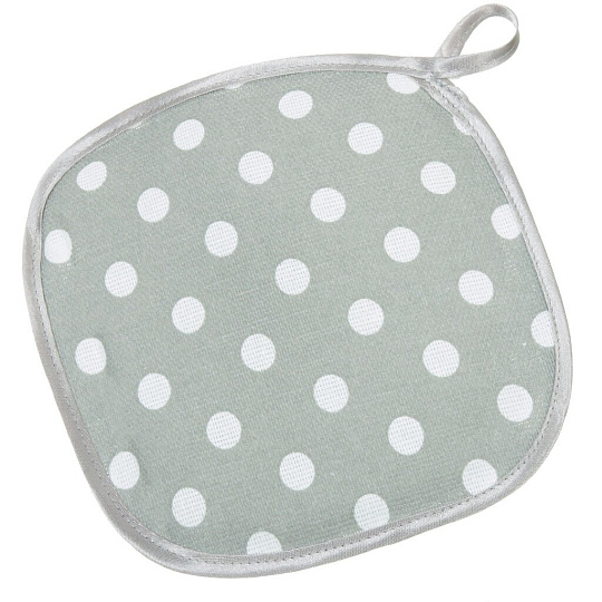 Прихватка 18х18 см, рогожка, 100% хлопок, Текстильная лавка, Крупный горох серый, 30098/39